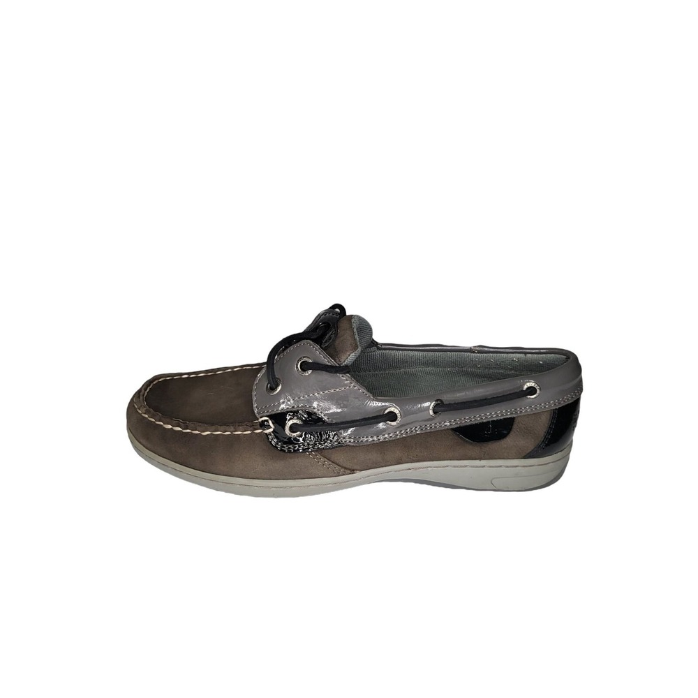 Sperry Top Sider Angelfish Womens 8.5 W Gray Suede Boat Shoes Nautical Loafers